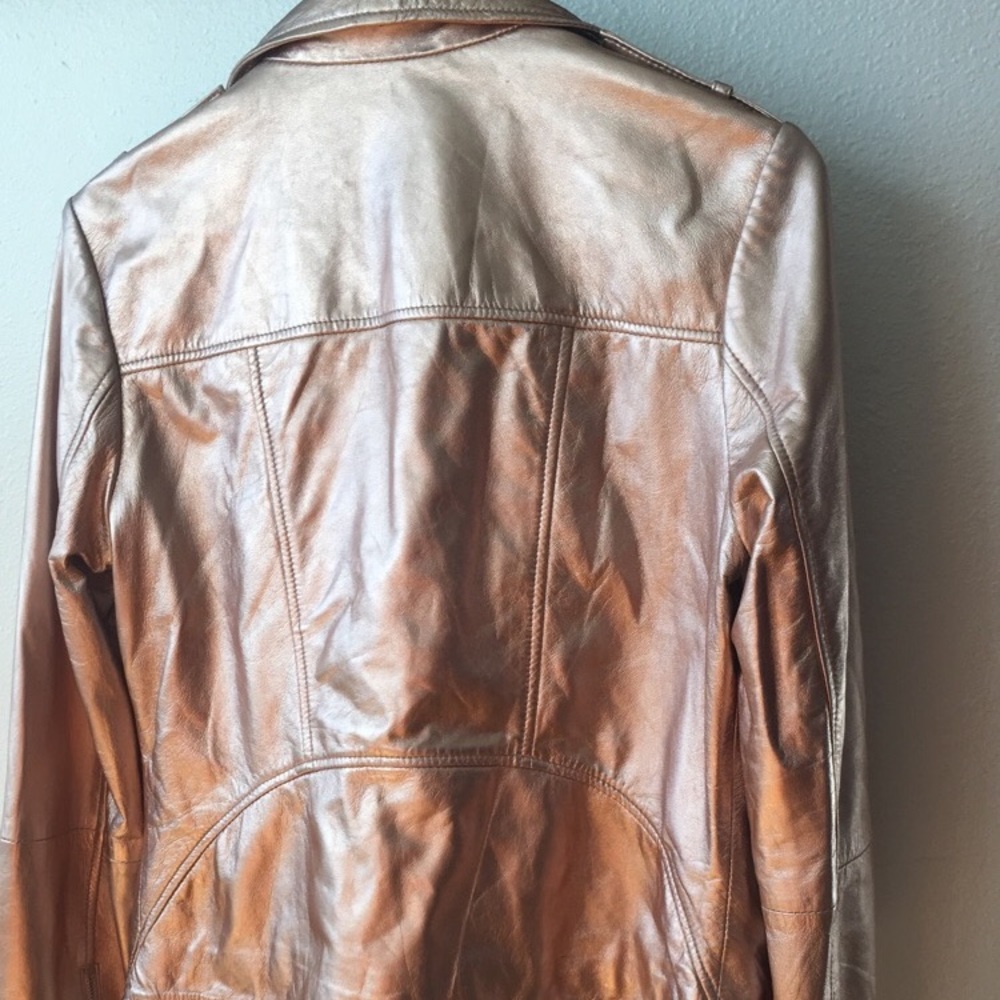 Marciano Rose Gold Leather Jacket - Picture 2 of 4